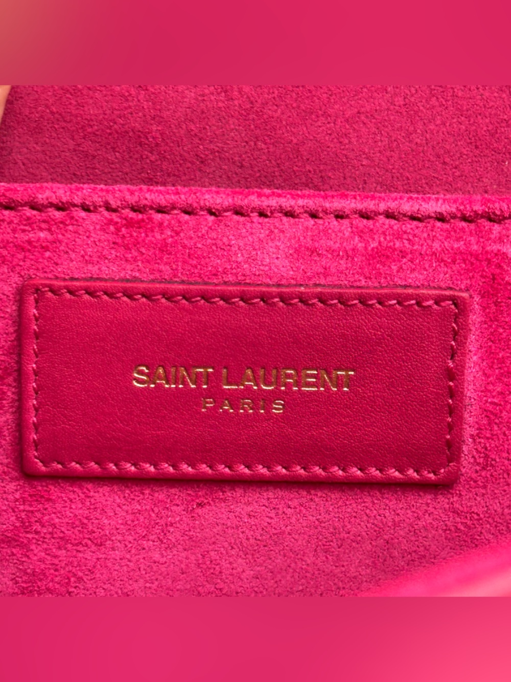 Saint Laurent Fuchsia Pink Leather Classic Y Ligne Clutch - Picture 15 of 16